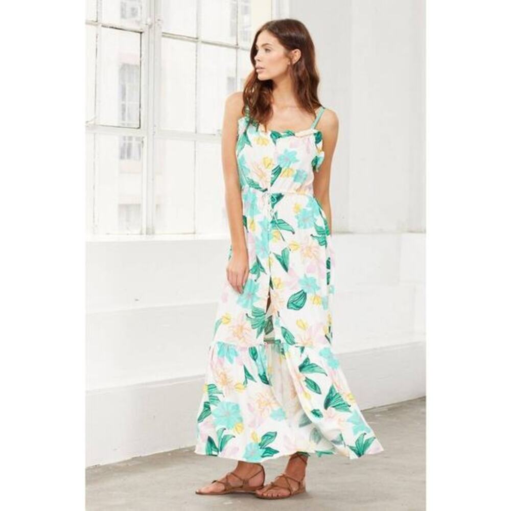 CLEOBELLA Mindy Midi Floral Tropical Dress Size S Vacation Beachy Garden Wedding